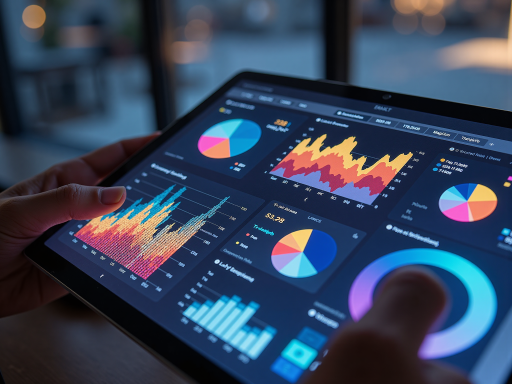 零售电商数据分析场景，电商平台上显示商品销售数据和用户行为分析图表，数据分析师正在解读数据趋势